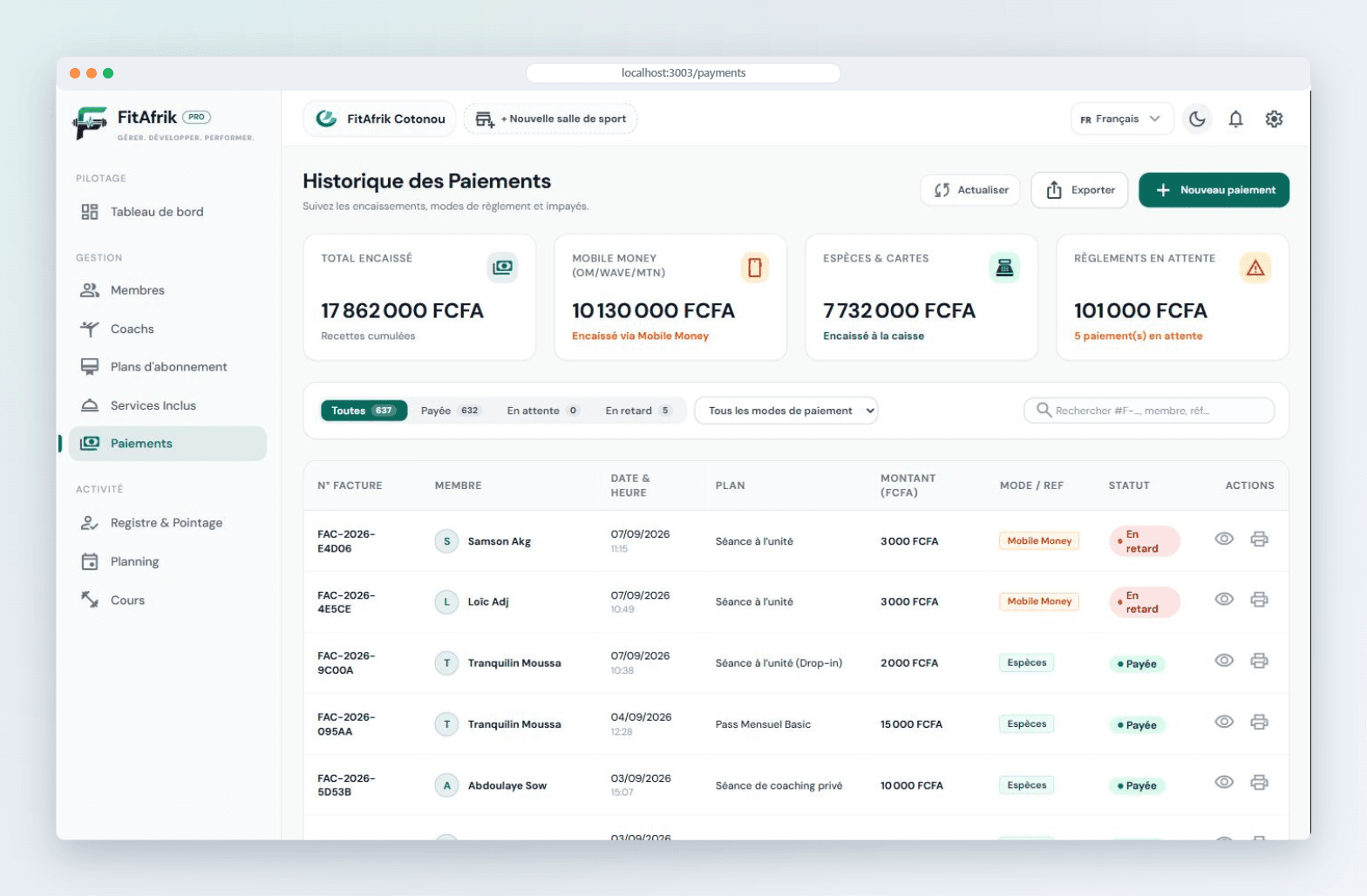 Paiements et caisse